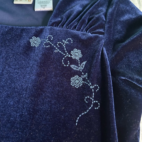 Vintage New Moves Retro Velvet Like Midi Dress - Picture 4 of 12